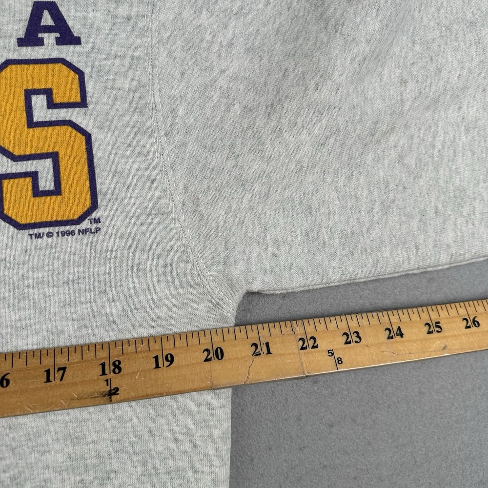 Vintage 90s Minnesota Vikings Sweatshirt Men's Medium Gray Pro Player 1996 - Picture 11 of 16